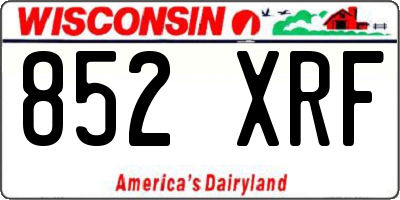WI license plate 852XRF