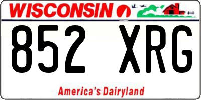 WI license plate 852XRG