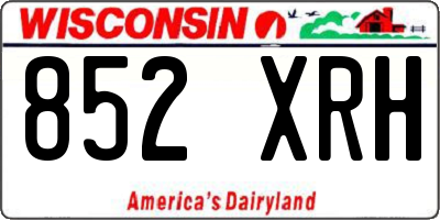 WI license plate 852XRH