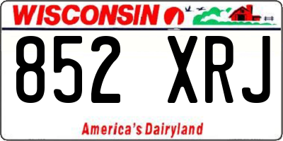 WI license plate 852XRJ