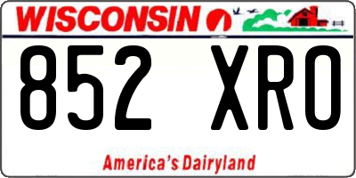 WI license plate 852XRO