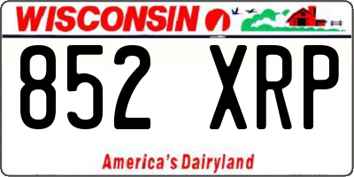 WI license plate 852XRP