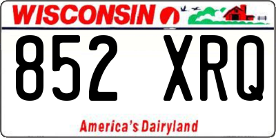 WI license plate 852XRQ