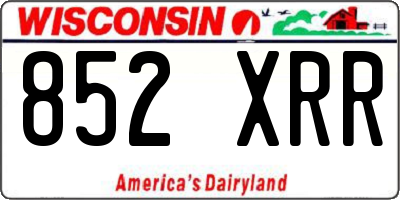 WI license plate 852XRR
