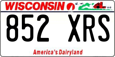 WI license plate 852XRS