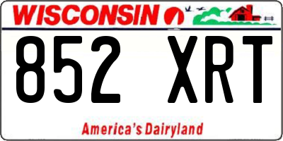WI license plate 852XRT