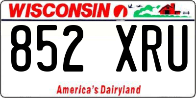 WI license plate 852XRU