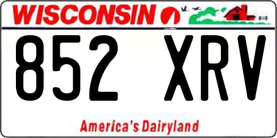 WI license plate 852XRV