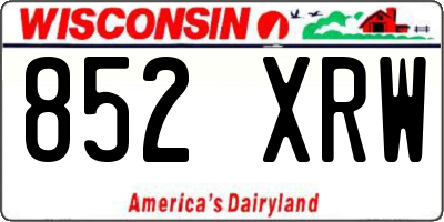 WI license plate 852XRW