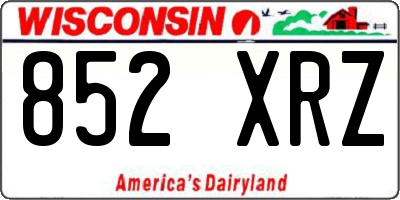 WI license plate 852XRZ