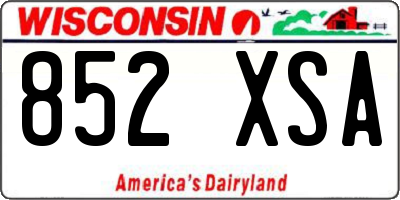 WI license plate 852XSA