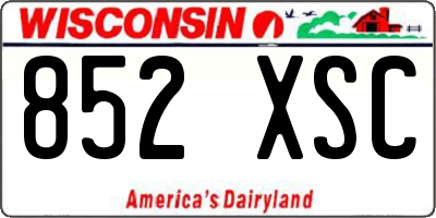 WI license plate 852XSC