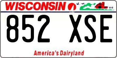 WI license plate 852XSE