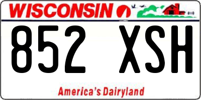 WI license plate 852XSH