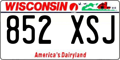 WI license plate 852XSJ