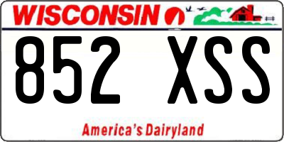 WI license plate 852XSS