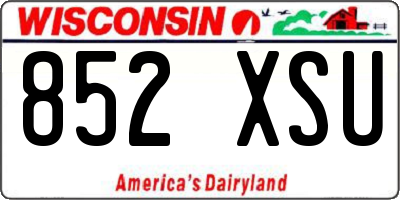 WI license plate 852XSU
