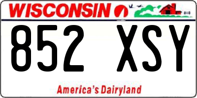 WI license plate 852XSY