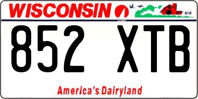 WI license plate 852XTB