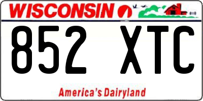 WI license plate 852XTC