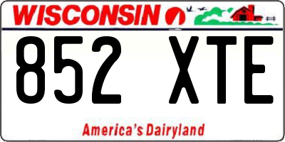 WI license plate 852XTE