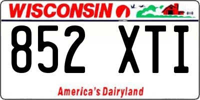 WI license plate 852XTI
