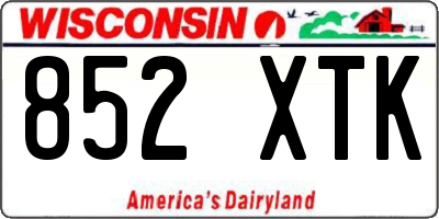 WI license plate 852XTK