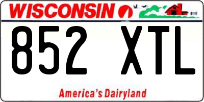 WI license plate 852XTL