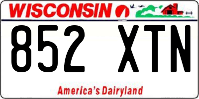 WI license plate 852XTN