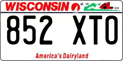 WI license plate 852XTO