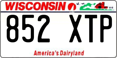 WI license plate 852XTP