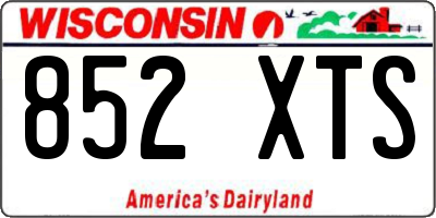 WI license plate 852XTS