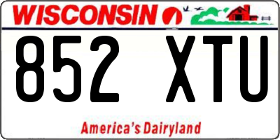 WI license plate 852XTU
