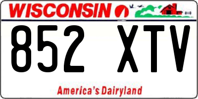 WI license plate 852XTV
