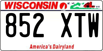 WI license plate 852XTW