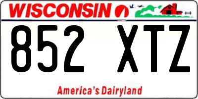 WI license plate 852XTZ