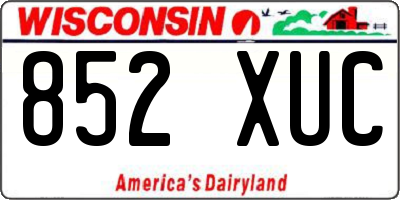 WI license plate 852XUC