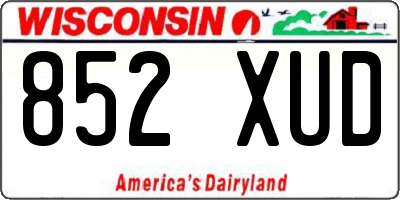 WI license plate 852XUD