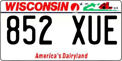 WI license plate 852XUE