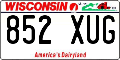 WI license plate 852XUG