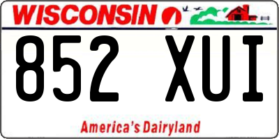 WI license plate 852XUI