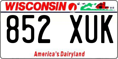 WI license plate 852XUK