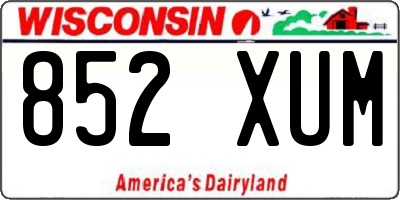 WI license plate 852XUM