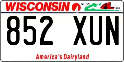 WI license plate 852XUN
