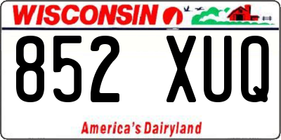 WI license plate 852XUQ