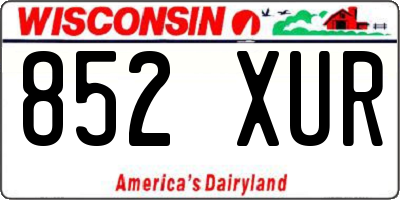 WI license plate 852XUR