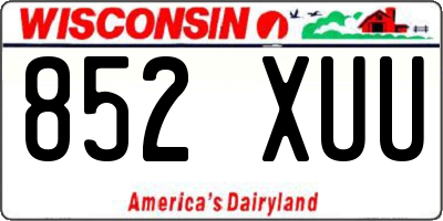 WI license plate 852XUU