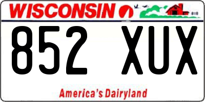 WI license plate 852XUX