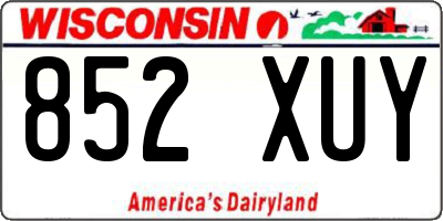 WI license plate 852XUY