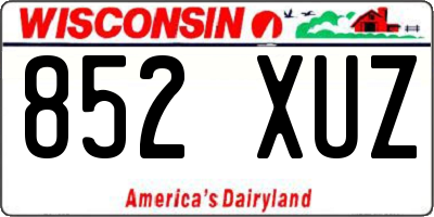 WI license plate 852XUZ